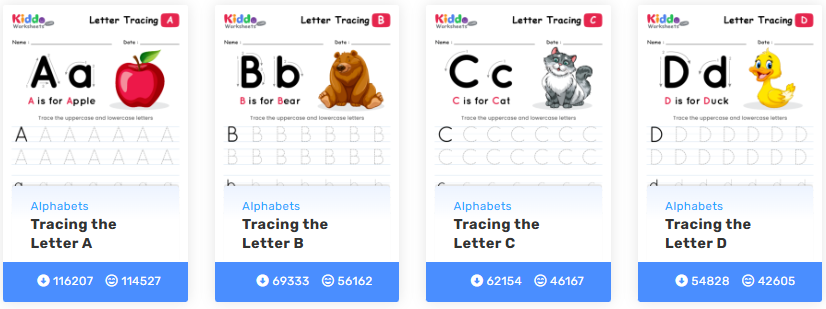 KiddoWorkSheets:孩子学习的秘密武器,数字、字母、创意活动资源