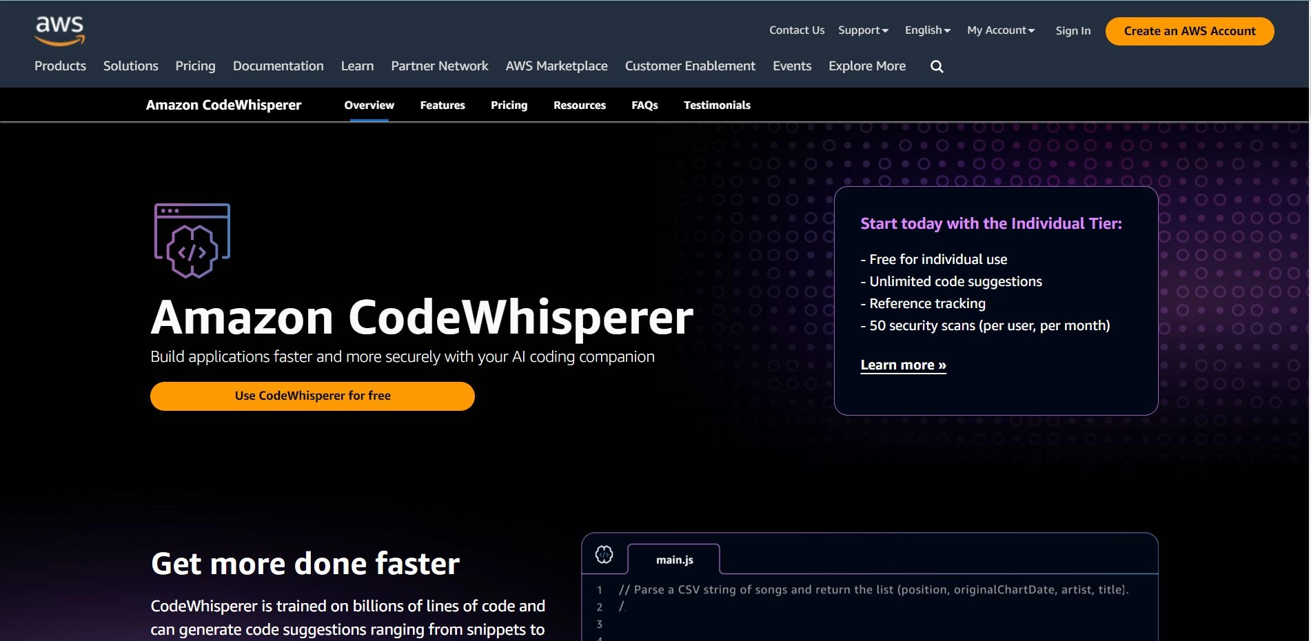 Amazon CodeWhisperer(图1) CodeWhisperer