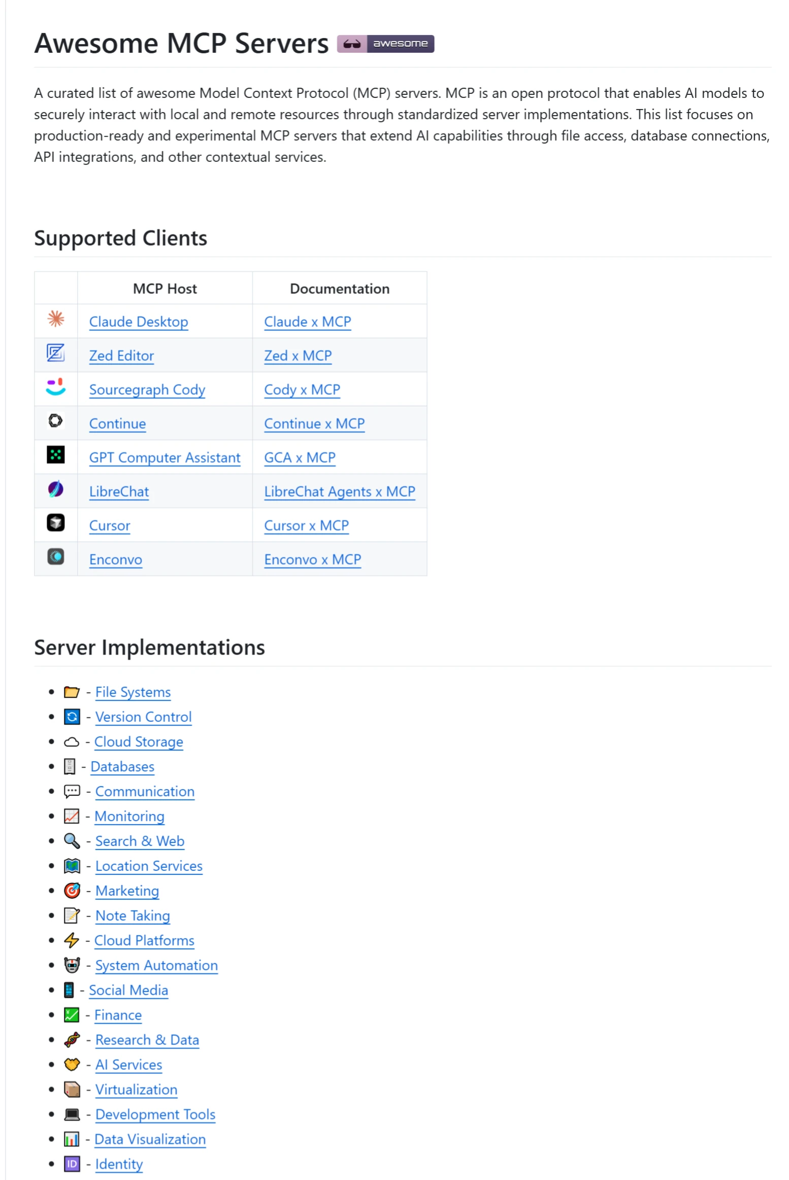Awesome MCP Servers AwesomeMCPServers