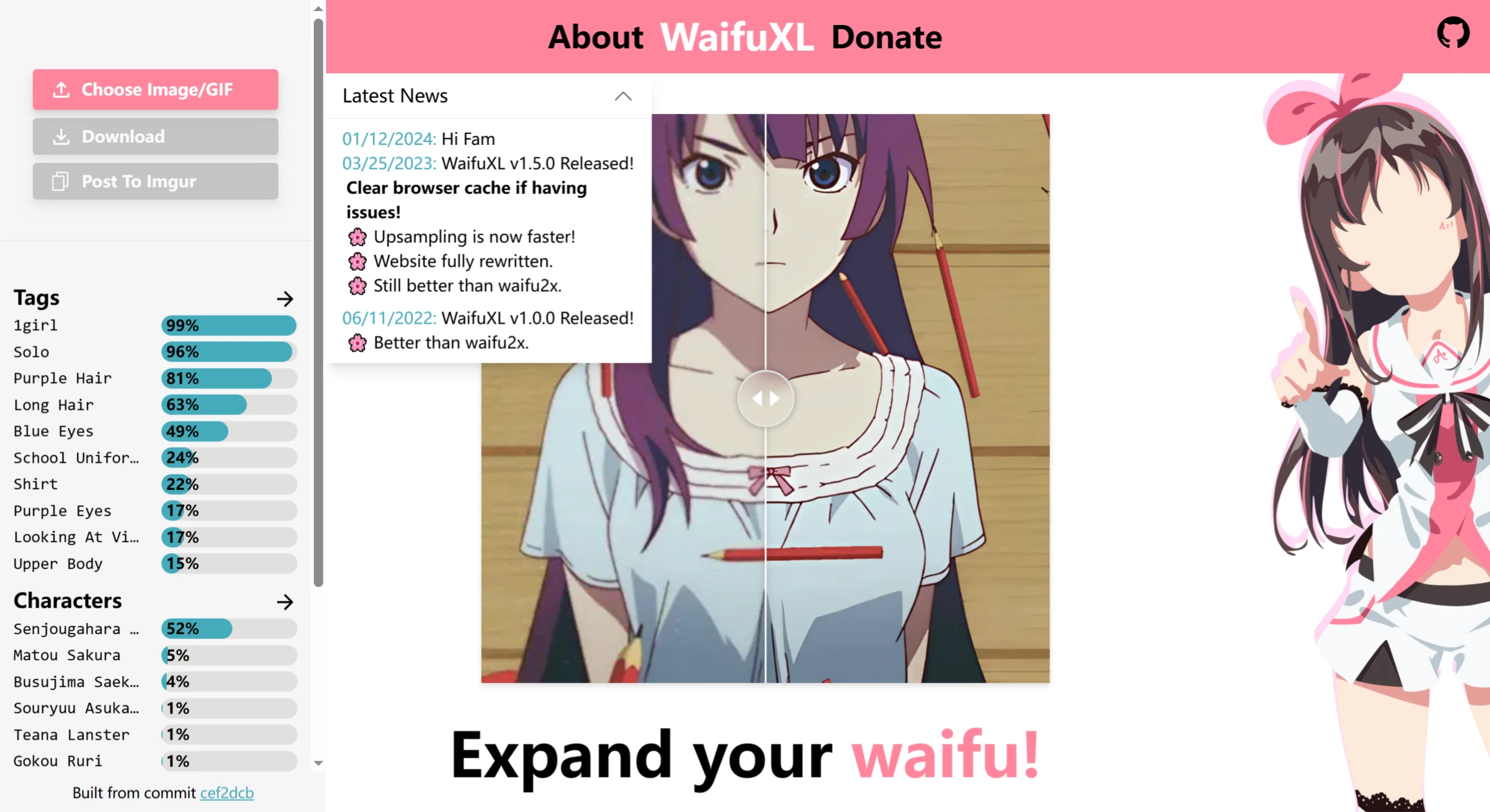 WaifuXL:一款专注于动漫风格图像和GIF的AI图像放大工具 WaifuXL