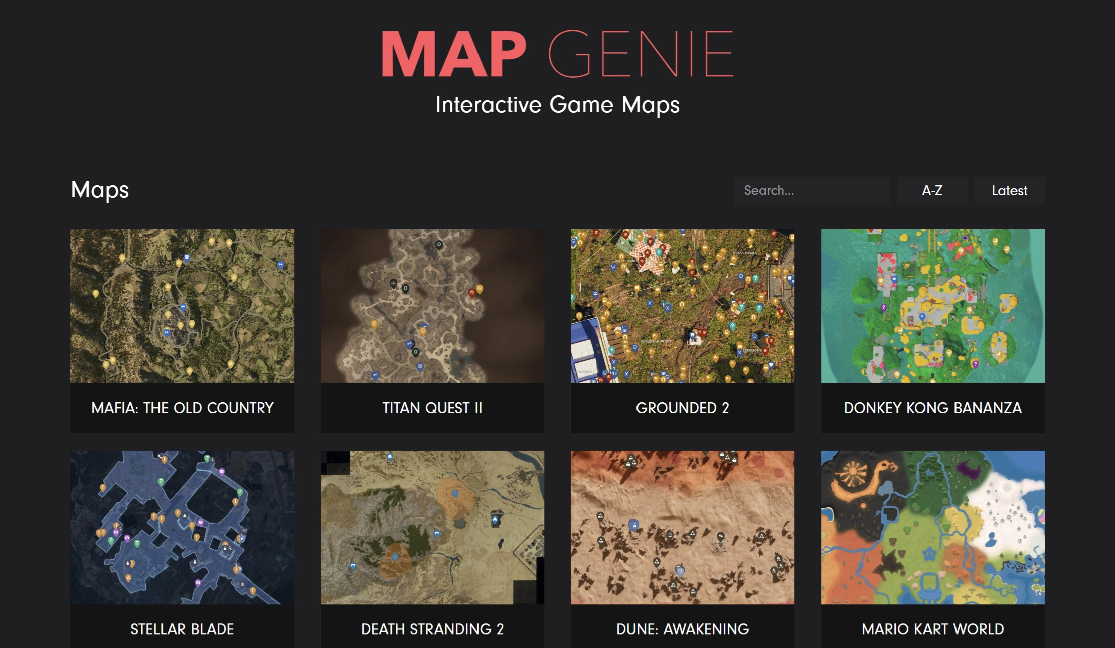 MapGenie：一个提供热门游戏交互式地图的网站