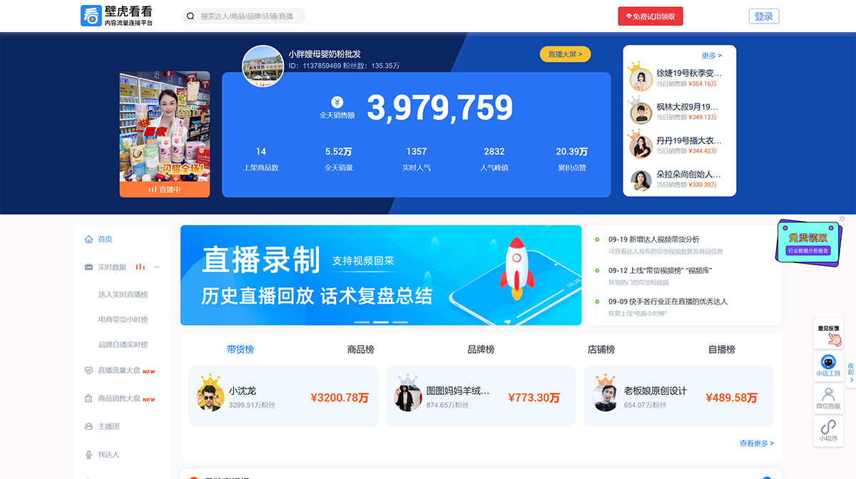 壁⻁看看-抖音达人排行(图1) 壁⻁看看-抖音达人排行